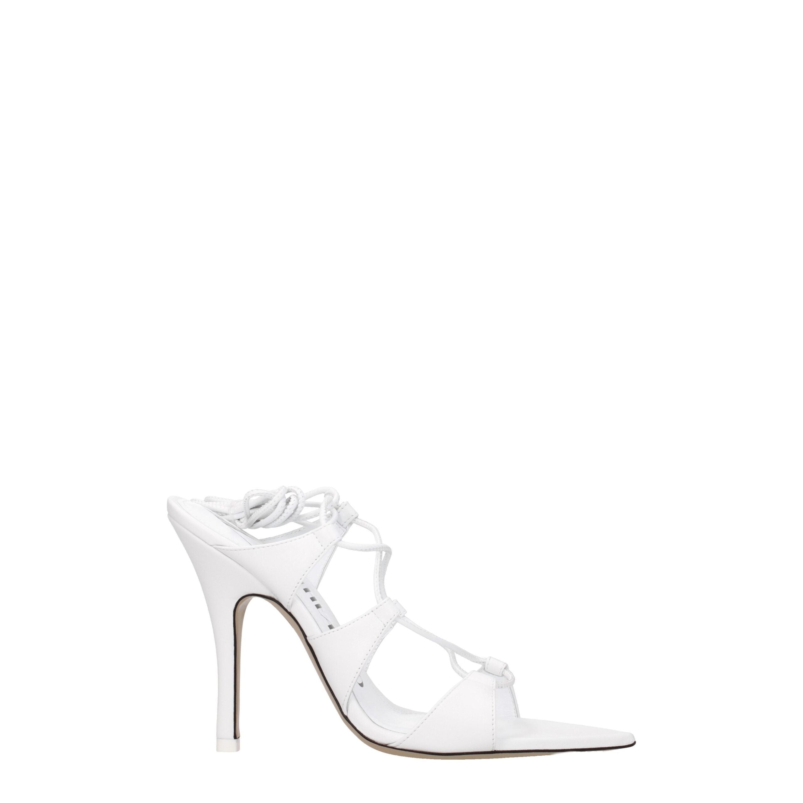 The Attico White Leather Sandal